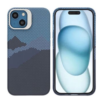 iPhone 13/14 Skal med Magsafe och Utfällbart Stativ - Berg Blå