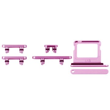 Knappar och Simkorthållare för iPhone 16/16 Plus - Rosa