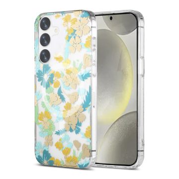 Samsung Galaxy S24 Plus Mobilskal Magnet - Blommor Turkos