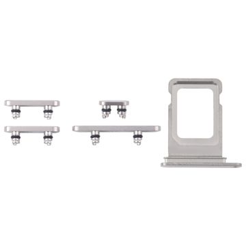 Knappar och Simkorthållare för iPhone 15 Pro/15 Pro Max - Vit