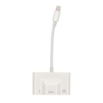 Lightning till Ethernet + Lighnting + USB A