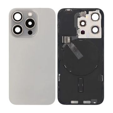iPhone 15 Pro Baksida Glas Komplett OEM - Naturlig Titan