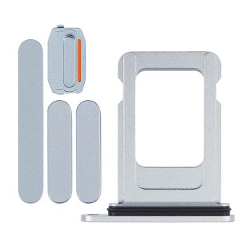 Knappar och Simkorthållare för iPhone 15/15 Plus - Blå