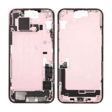 Mittenram med smådelar för iPhone 15 Plus - Rosa OEM