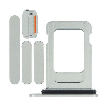 Knappar och Simkorthållare för iPhone 15/15 Plus - Grön