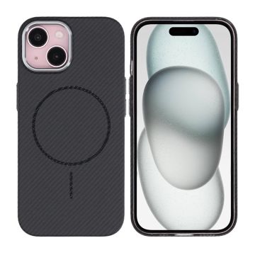 iPhone 15 Mobilskal Carbonmönstrad - Svart