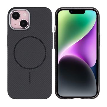 iPhone 13/14 Mobilskal Carbonmönstrad - Svart