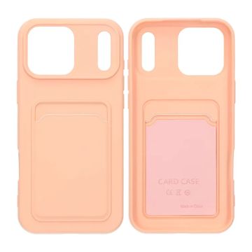 Mobilskal Silikon med Korthållare för iPhone 17 Pro Max - Rosa