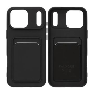 Mobilskal Silikon med Korthållare för iPhone 17 Pro Max - Svart