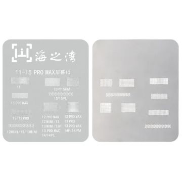 LCD Skärm IC Skydd BGA Reballing Stencil till iPhone 11-15 Pro Max