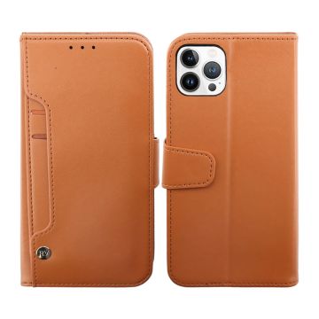 iPhone 14 Pro Max Plånboksfodral Extra Kortfack Rvelon - Brun- G-SP.se
