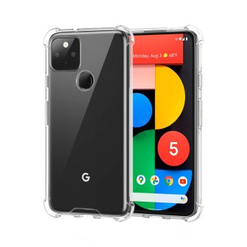Stöttåligt Mobilskal Google Pixel 5 - Transparent- G-SP.se