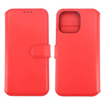 iPhone 15 Pro Max Plånboksfodral Läder Rvelon - Röd- G-SP.se