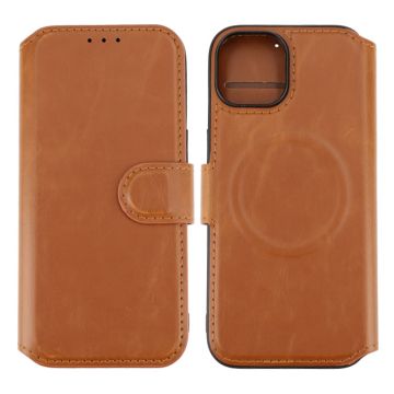 iPhone 15 Plånboksfodral med Magsafe Rvelon - Brun- G-SP.se