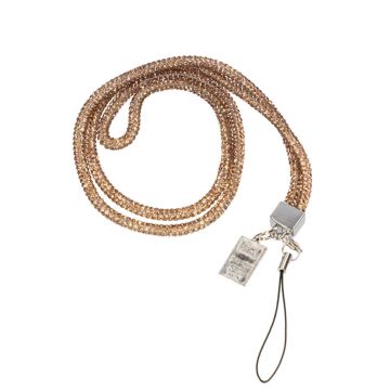 Mobilhalsband Snöre - Guld glitter