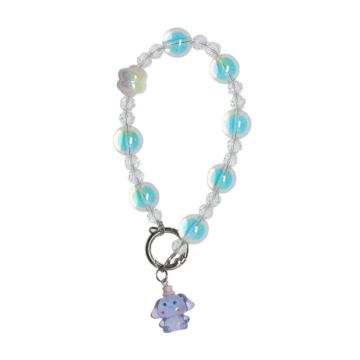 Luminous pearl color Blue + cinnamon dog chain