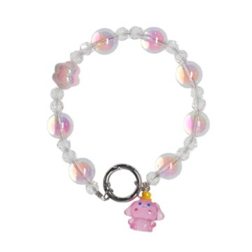 Luminous pearl color pink + cinnamon dog chain