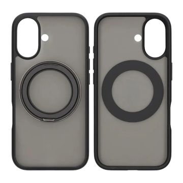 Mobilskal Roterande Magnet Stativ för iPhone 17 - Svart