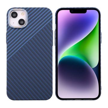Kolfiber Skal iPhone 14 Plus - Blå & Grå