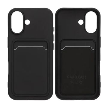 Mobilskal Silikon med Korthållare för iPhone 17 - Svart