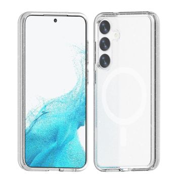 Samsung Galaxy S23 Mobilskal Stöttåligt med Glitter - Transparent