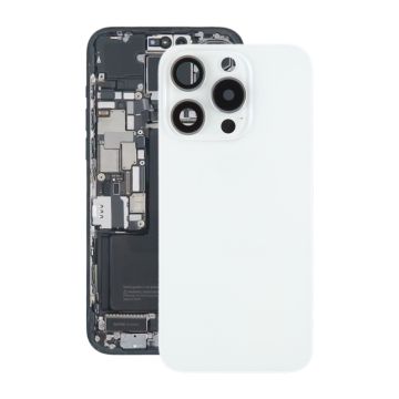 iPhone 15 Pro Baksida Glas med Magnet och Kameralins - Vit Titan