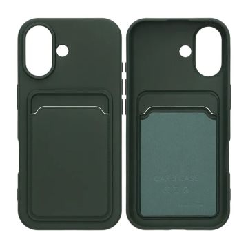 Mobilskal Silikon med Korthållare för iPhone 17 - Militärgrön