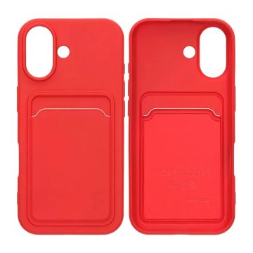 Mobilskal Silikon med Korthållare för iPhone 17 - Röd