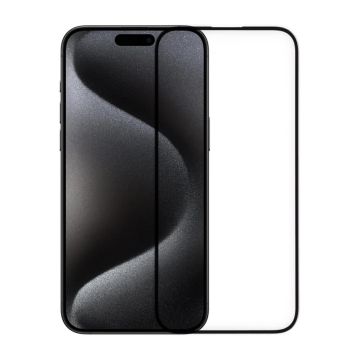 Skärmskydd iPhone 15 Pro - 3D Härdat Glas Svart (miljö)- G-SP.se
