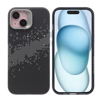 iPhone 15 Skal med Magsafe och Utfällbart Stativ - Rymdsvart