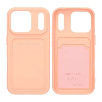 Mobilskal Silikon med Korthållare för iPhone 17 Pro - Rosa