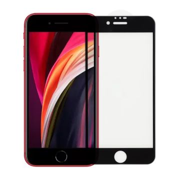 Skärmskydd iPhone SE 2020 - 3D Härdat Glas Svart (miljö)