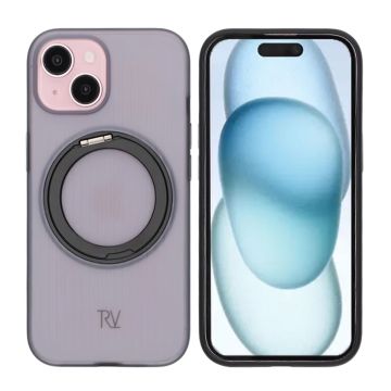 iPhone 15 Rvelon Skal Roterande Magnet Stativ - Svart