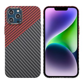 Kolfiber Skal iPhone 12 Pro Max - Röd & Svart- G-SP.se