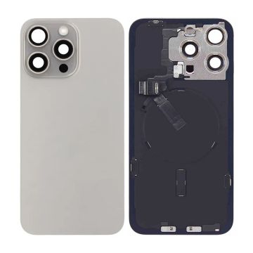 iPhone 15 Pro Max Baksida Glas Komplett OEM - Naturalig Titan