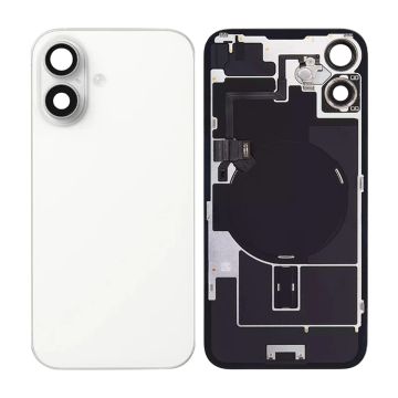 iPhone 16 Baksida Glas med smådelar - Vit