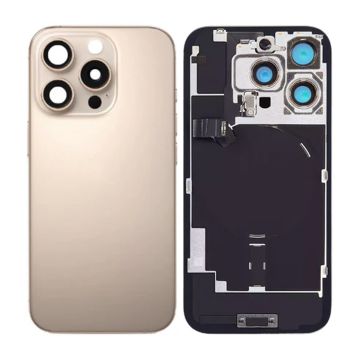 iPhone 16 Pro Baksida Glas med smådelar - Sandfärgad Titan