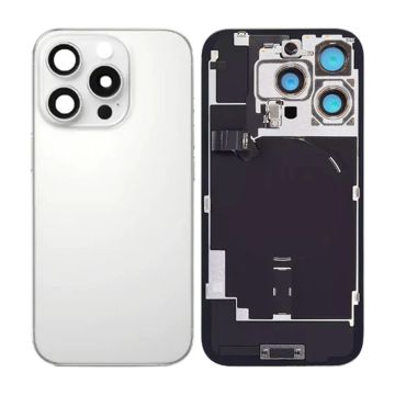 iPhone 16 Pro Max Baksida Glas med smådelar - Vit Titan