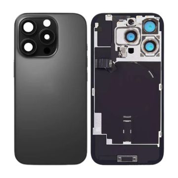 iPhone 16 Pro Max Baksida Glas med smådelar - Svart Titan