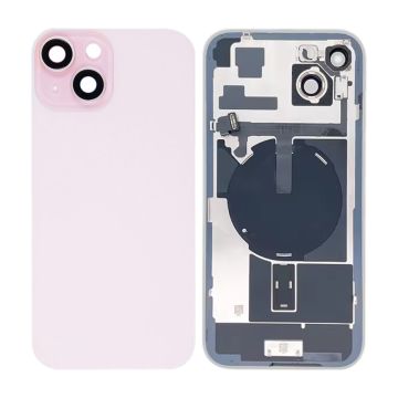 iPhone 15 Plus Baksida Glas med smådelar - Rosa