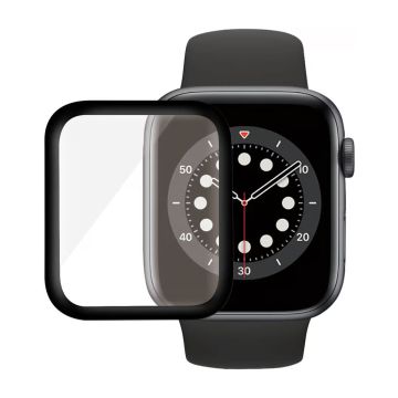 Skärmskydd Apple Watch Series 6 40mm Heltäckande Härdat Glas - Svart