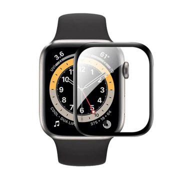 Skärmskydd Apple Watch Series 7 45mm Heltäckande Härdat Glas - Svart