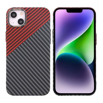 Kolfiber Skal iPhone 14 Plus - Röd & Svart- G-SP.se