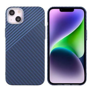 iPhone 15 Plus Mobilskal i Kolfiber - Blå/Grå- G-SP.se
