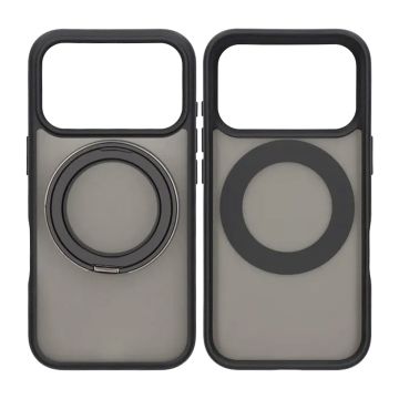 Mobilskal Roterande Magnet Stativ för iPhone 17 Pro - Svart