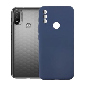 Motorola Moto E20 Silikonskal med Kameraskydd - Blå- G-SP.se