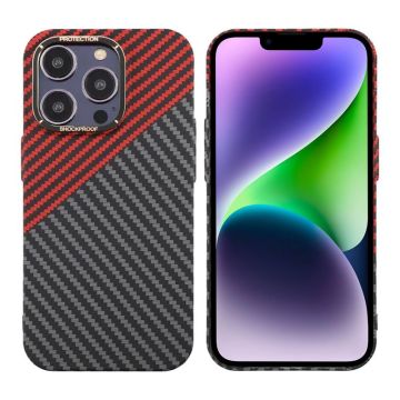 iPhone 15 Pro Max Mobilskal i Kolfiber - Röd/Svart- G-SP.se