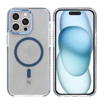 iPhone 15 Pro Max Rvelon Mobilskal Magnet Förstärkt - Blå