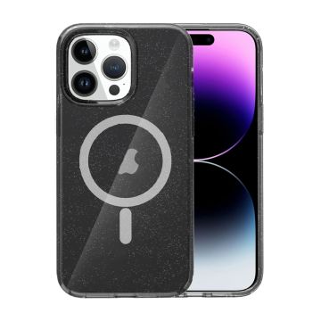 iPhone 14 Pro Max Mobilskal Glitter Magsafe - Svart