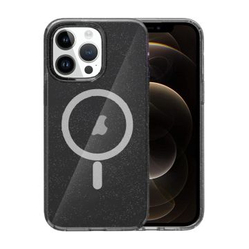 iPhone 12 Pro Max Mobilskal Glitter Magsafe - Svart